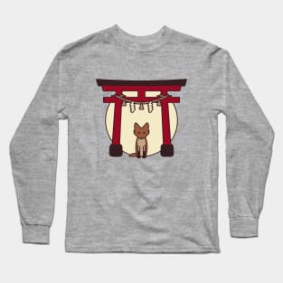 Kitsune - Fox Visits Shrine in Japan Long Sleeve T-Shirt